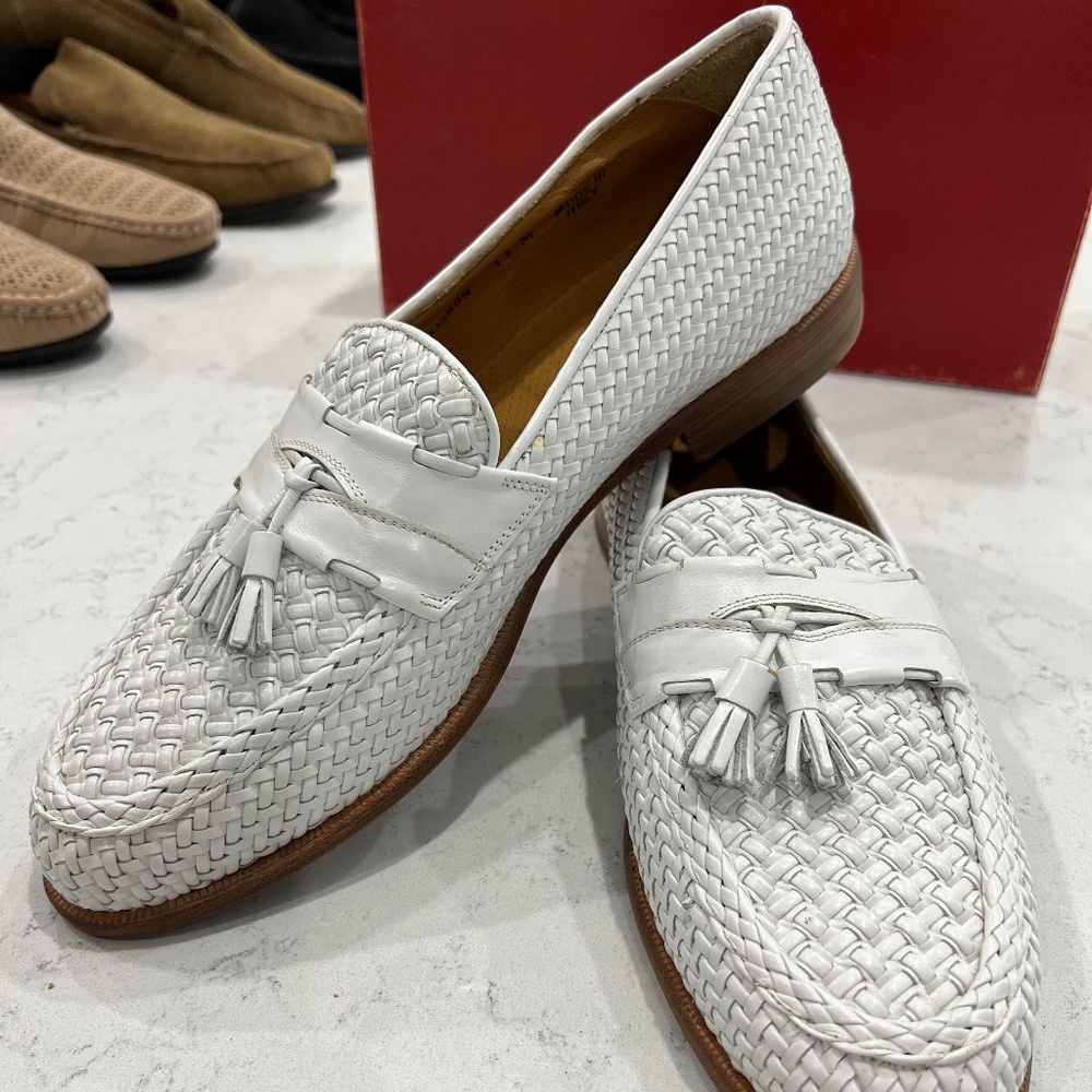 Bally Lisbon Woven Leather Tassel Loafers | Size 11M | Made in Italy"